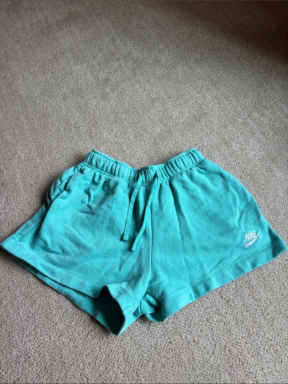 Nike Women's Teal Drawstring Athletic Shorts